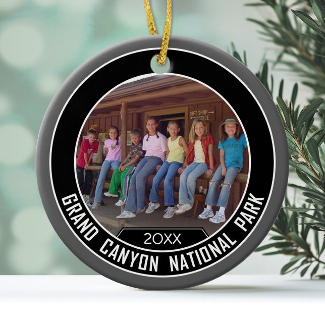 Grand Canyon FOTO FRAME Souvenir Keramik Ornament (double sided souvenir ornament - add your photo)