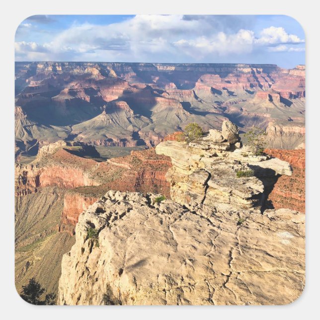 Grand Canyon From The Top Quadratischer Aufkleber (Vorderseite)