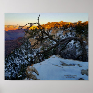 Grand Canyon im Winter mit Schneeblick auf El Tova Poster