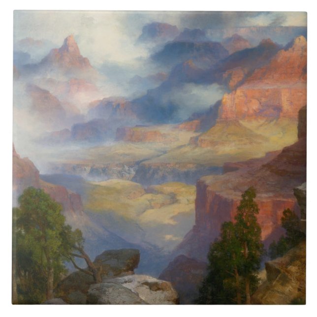 Grand Canyon in Mist (von Thomas Moran) Fliese (Vorderseite)