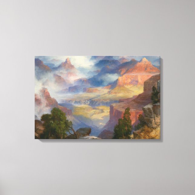 Grand Canyon in Mist (von Thomas Moran) Leinwanddruck (Vorderseite)