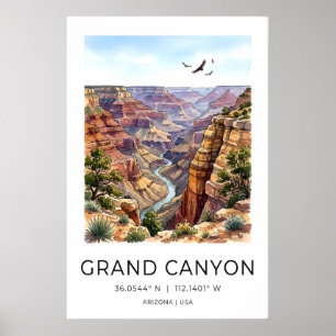 Grand Canyon Kunstprint Wüstenpanorama in Schwarz Poster