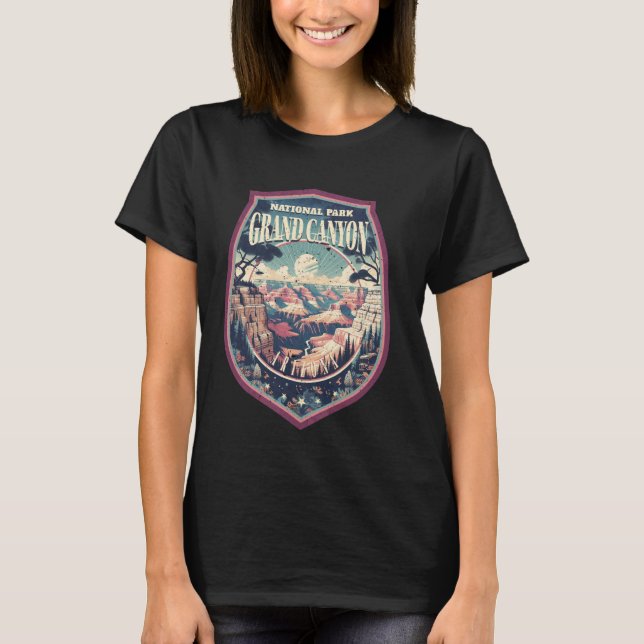 Grand Canyon National Park Poster Abzeichen T-Shirt (Vorderseite)