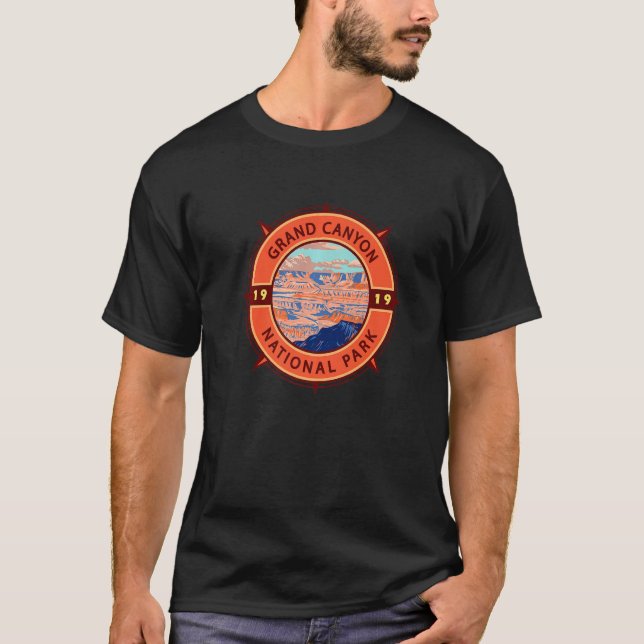 Grand Canyon National Park Retro Compass Emblem Pr T-Shirt (Vorderseite)
