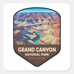 Grand Canyon National Park Schild Quadratischer Aufkleber