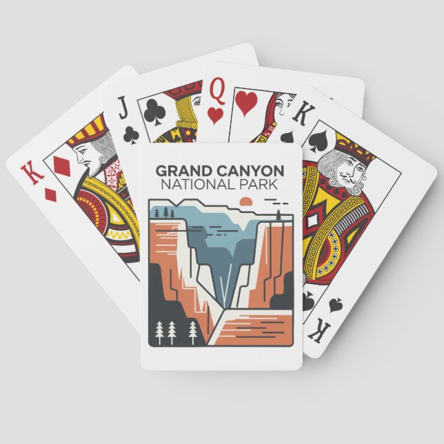 Grand Canyon Nationalpark Abstrakt Illustration Spielkarten (Rückseite)