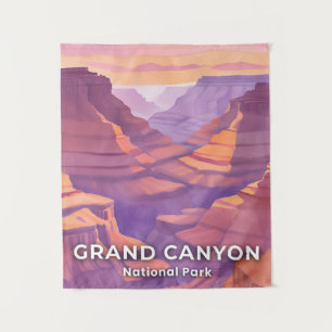 Grand Canyon Nationalpark Aquarell Reise Kunst Wandteppich