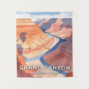 Grand Canyon Nationalpark Aquarell Reise Wandteppich
