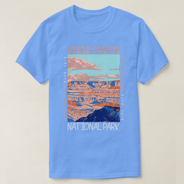 Grand Canyon Nationalpark Arizona Distressed Vint T-Shirt (Design vorne)