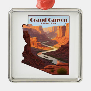 Grand Canyon Nationalpark Arizona Karte Ornament Aus Metall