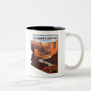 Grand Canyon Nationalpark Arizona Karte Zweifarbige Tasse