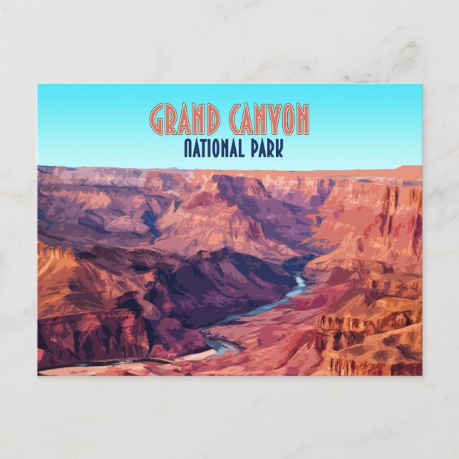 Grand Canyon Nationalpark Arizona Vintag Postkarte (Vorderseite)
