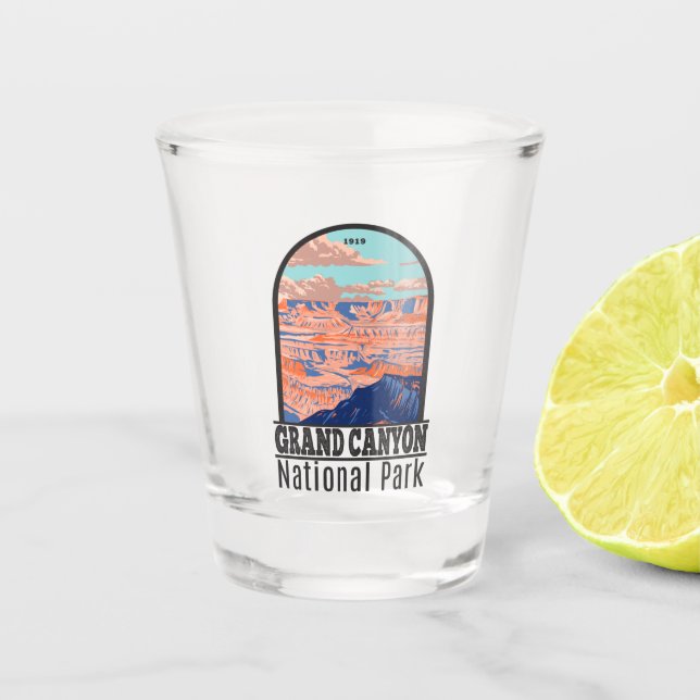 Grand Canyon Nationalpark Arizona Vintag Schnapsglas (Vorderseite)