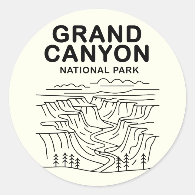 Grand Canyon Nationalpark Art Runder Aufkleber (Vorderseite)
