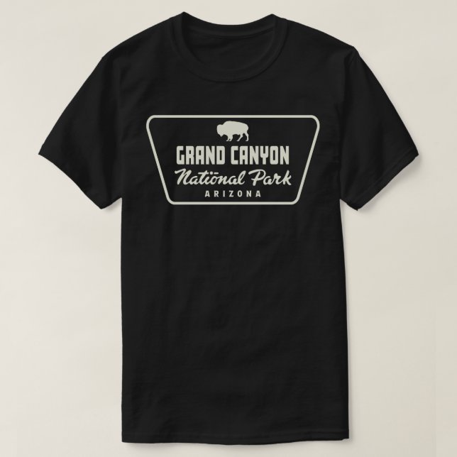 Grand Canyon Nationalpark Buffalo Abzeichen Tan T-Shirt (Design vorne)