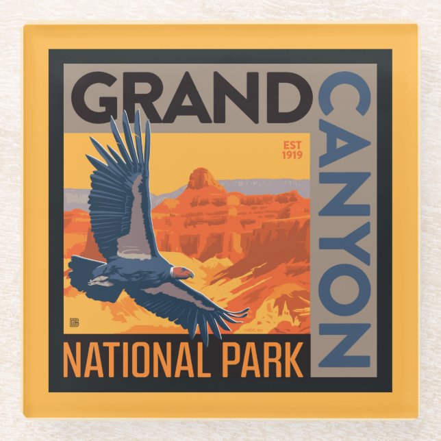 Grand Canyon Nationalpark | Condors Glasuntersetzer (Vorderseite)