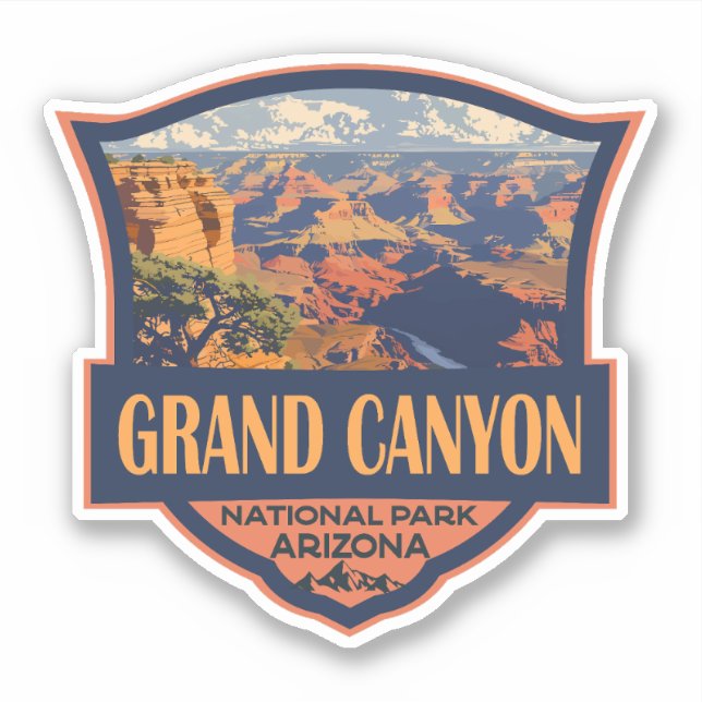 Grand Canyon Nationalpark Illustration Aufkleber (Vorderseite)