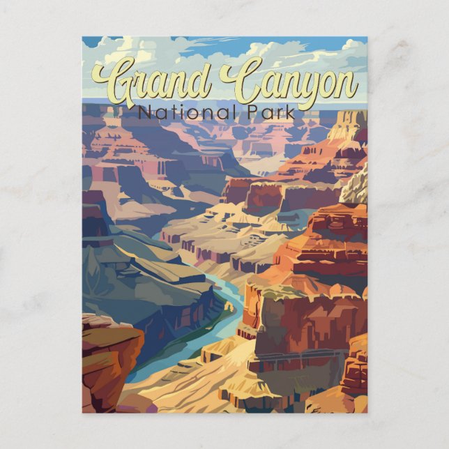 Grand Canyon Nationalpark Illustration Postkarte (Vorderseite)