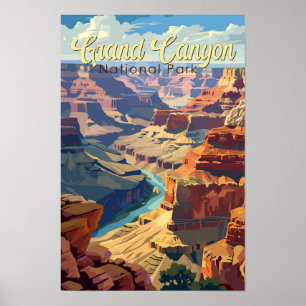 Grand Canyon Nationalpark Illustration Reise Kunst Poster