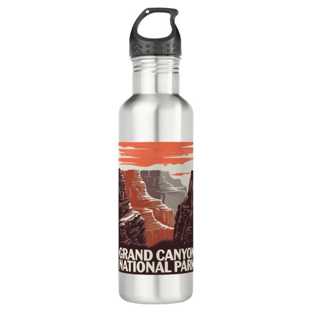 Grand Canyon Nationalpark Landschaft Edelstahlflasche (Vorderseite)