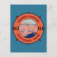 Grand Canyon Nationalpark Retro Kompass Emblem