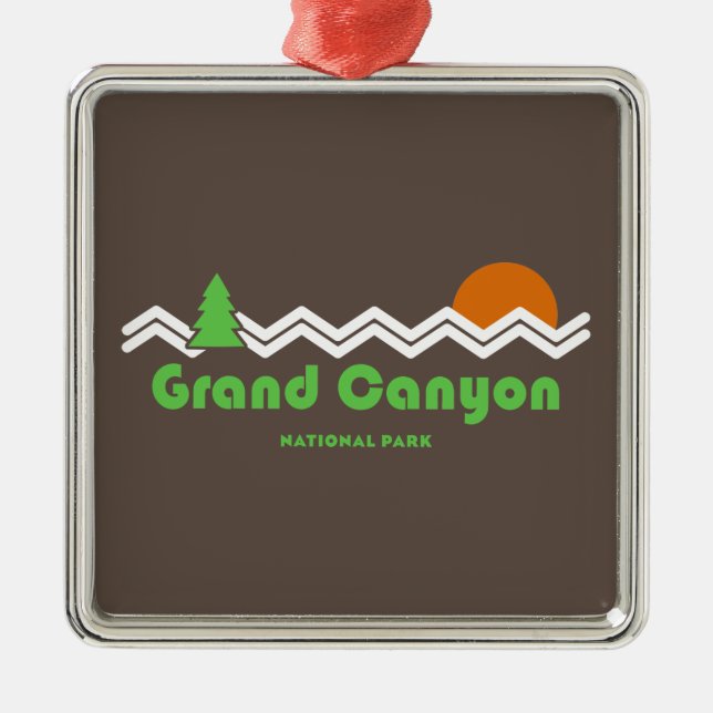 Grand Canyon Nationalpark Retro Ornament Aus Metall (Vorne)