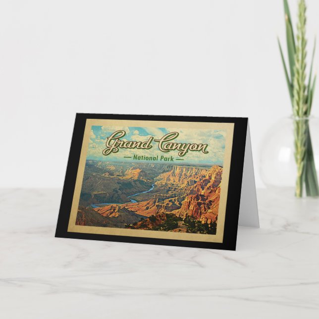 Grand Canyon Nationalpark Vintage Karte (Vorderseite)