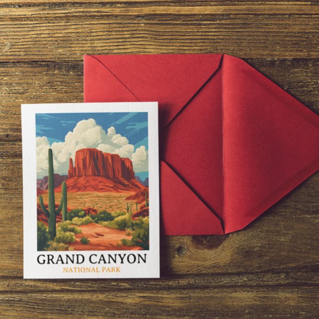 Grand Canyon Nationalpark Vintage Postkarte (Grand Canyon National Park Vintage Travel Postcard)