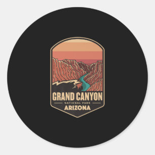 Grand Canyon Nationalpark Wanderlogos Runder Aufkleber