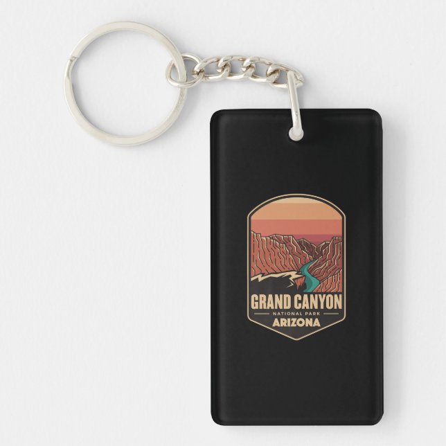 Grand Canyon Nationalpark Wanderlogos Schlüsselanhänger (Vorderseite)
