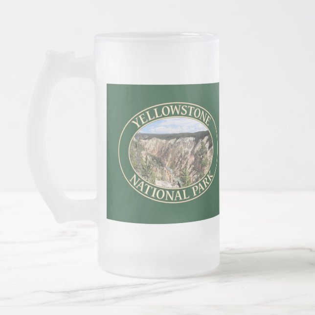 Grand Canyon of the Yellowstone at Yellowstone NP Mattglas Bierglas (Links)