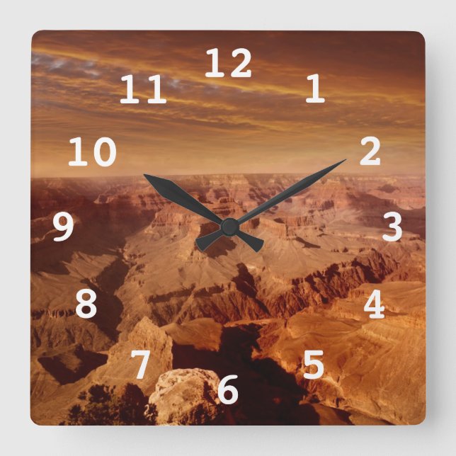 Grand Canyon Quadratische Wanduhr (Vorderseite)