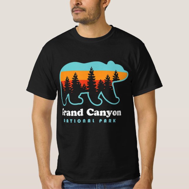Grand Canyon Retro Bear US National Park Travel T-Shirt (Vorderseite)