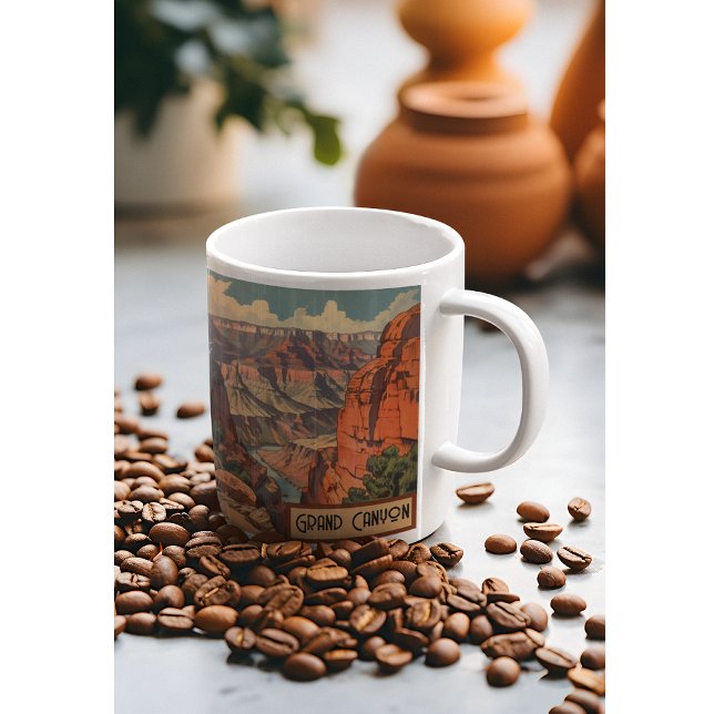 Grand Canyon Retro Reisedesign Kaffeetasse (Von Creator hochgeladen)