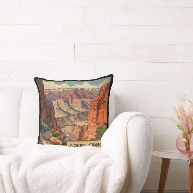 Grand Canyon Retro Reisedesign Kissen (Liege)