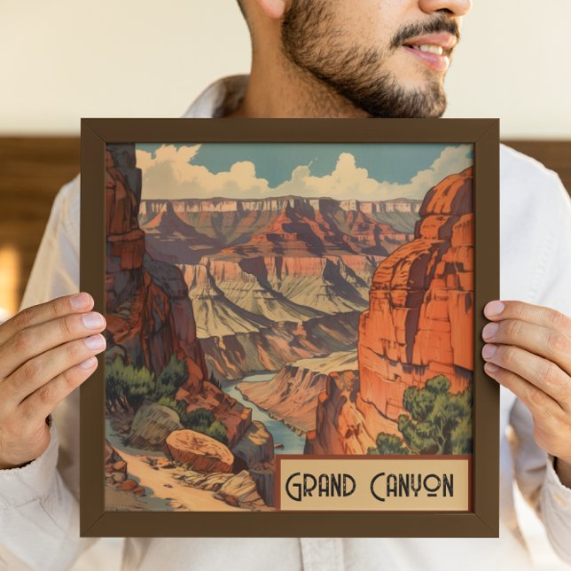 Grand Canyon Retro Reisedesign Leinwanddruck (Von Creator hochgeladen)