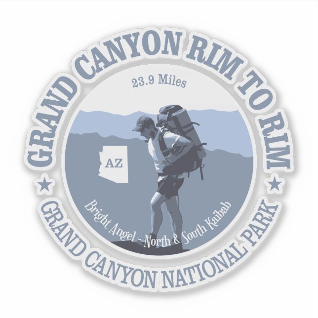 Grand Canyon Rim to Rim Trail (BG) Aufkleber (Vorderseite)