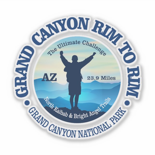 Grand Canyon Rim to Rim (V) Aufkleber (Vorderseite)
