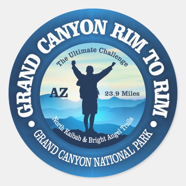 Grand Canyon Rim to Rim (V) Runder Aufkleber (Vorderseite)