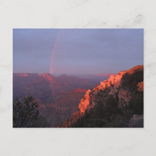 Grand Canyon Sunset Rainbow Postkarte (Vorderseite)