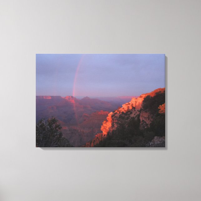 Grand Canyon Sunset Rainbow Wrapped Canvas Leinwanddruck (Vorderseite)