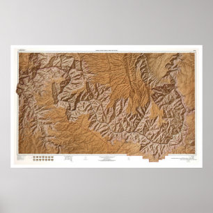 Grand Canyon und Vicinity Karte 1962 Poster