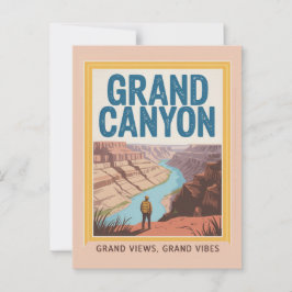 Grand Canyon USA Retro National Park Hiker Postkarte