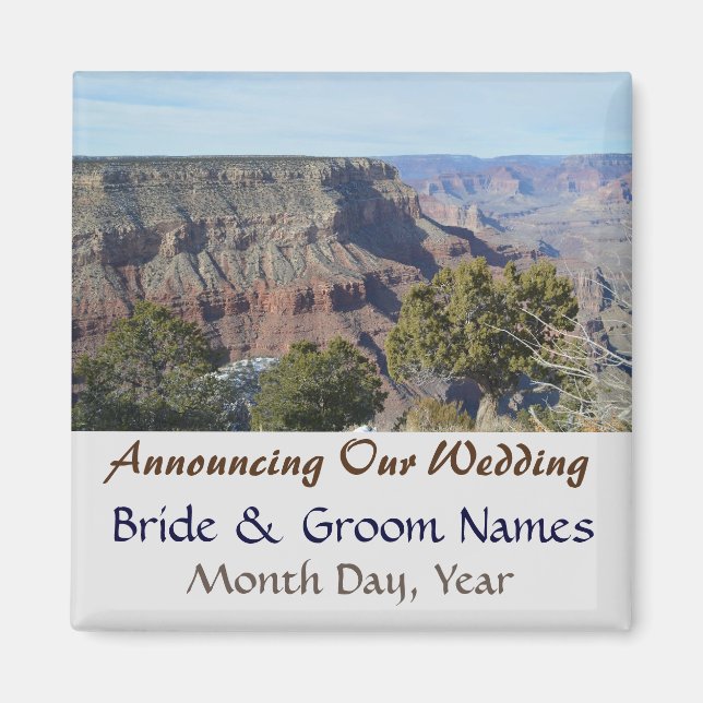 Grand Canyon View Wedding Save the Date Magnet (Vorne)