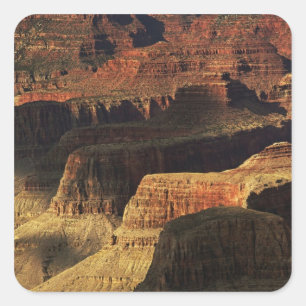 Grand Canyon von der Südumrandung bei Sonnenunterg Quadratischer Aufkleber