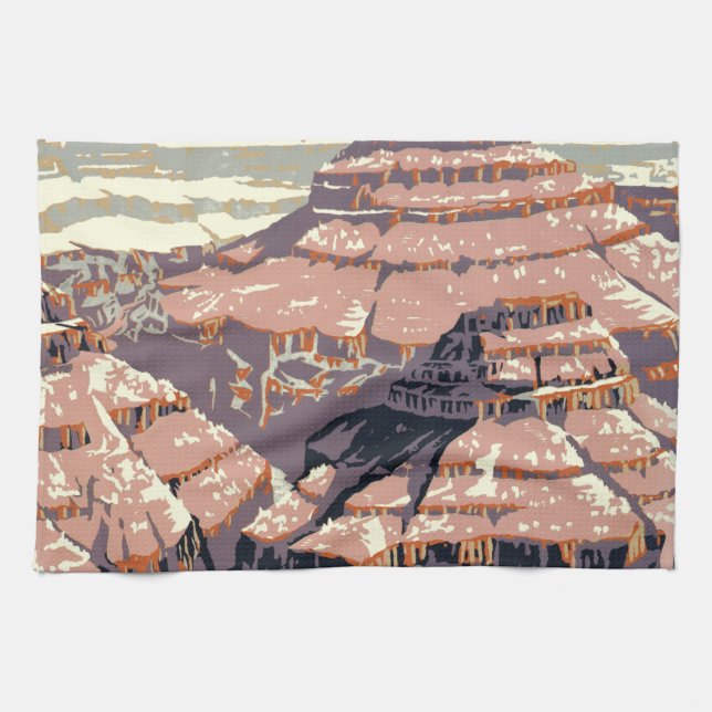 Grand Canyon Western Graphic Art American Geschirrtuch (Horizontal)