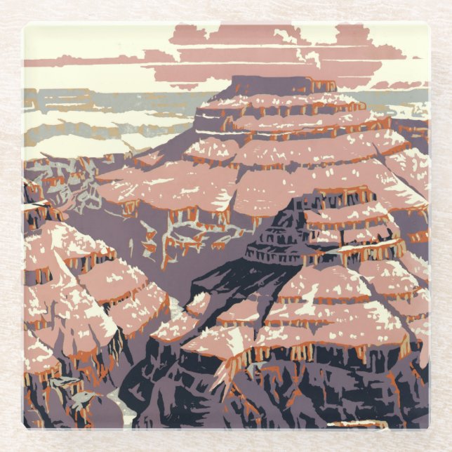 Grand Canyon Western Graphic Art American Glasuntersetzer (Vorderseite)