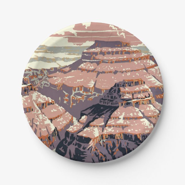 Grand Canyon Western Graphic Art American Pappteller (Vorderseite)