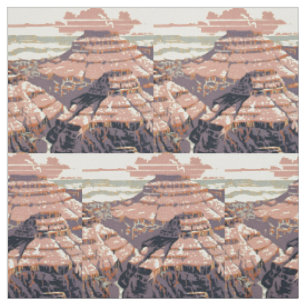 Grand Canyon Western Graphic Art American Stoff