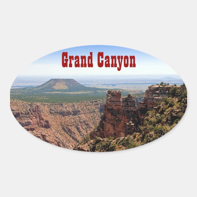 Grand Canyon Wüste View Oval Sticker (Vorderseite)